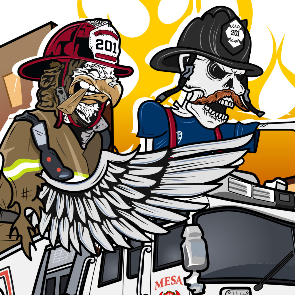 firehouse illustration closeup